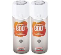 AREXONS SMALTO 100% ACRILICO ALTA TEMPERATURA (fino a 800 °C) 400 ml vernice Trasparente, bomboletta spray universale, resine di alta qualità essiccazione rapida (Confezione da 2)