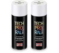 AREXONS - Tech Pro Ral Bianco Ghiaccio Opaco Smalto Spray ad Alta Copertura per Manufatti Ferrosi Esterni Porte Cancelli Box 400ml (Confezione da 2)