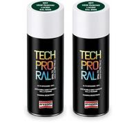 AREXONS - Tech Pro Smalto Spray Verde Muschio Ral 6005 Lucido Alta Copertura per Manufatti Ferro Esterni Porte Cancelli 400ml (Confezione da 2)
