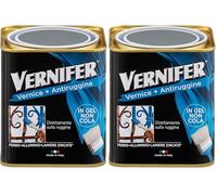 AREXONS VERNIFER Vernice e Antiruggine, Formula in Gel, Idoneo su Ferro, Alluminio e Lamiere Zincate, Applicabile Direttamente sulla Ruggine, Colore Grigio Medio Brillante, 750ml (Confezione da 2)