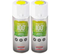 AREXSONS | Smalto 100% Acrilico, Effetto Speciale Fluorescente, Colore Giallo 400 ml, Senza Ammoniaca, Colore Resistente e Brillante (Confezione da 2)