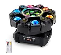 Areyourshop Moving Head, luce da palcoscenico RGBW LED, DMX512, luce DJ con 4 effetti Honeybeam, rotazione a 540°, controllo del suono, master-slave, 26 canali, illuminazione per feste e palcoscenici