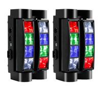 Areyourshop Moving Head - Luce per palcoscenico, luce da discoteca, 8 x 10 W, RGBW 4 in 1, effetto di luce a LED, mini luce per feste con DMX512, modalità vocale, per bar, feste, club, Oktoberfest,