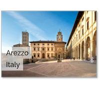 Arezzo: Piazza Grande La piazza principale di Arezzo Città, Toscana, Italia, Magnete da Frigo