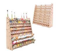 ARFETIGO Organizer extra large in legno a 9 ripiani per 99 bottiglie, organizer per pittura e pennelli, per olio acrilico, artigianato, hobby, mini modellini, pittura, pittura, organizer per artisti