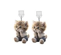 ARFUKA 2 tappi antipolvere per cellulare USB C, con ciondolo a forma di gatto in acrilico, compatibili con telefoni cellulari, cuffie, tablet e Kindle E-reader