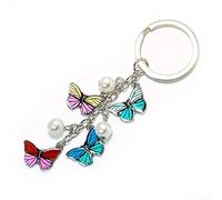 ARFUKA Porta Chiavi con Ciondolo a Forma di Farfalla, Portachiavi dell'Auto, Idea Regalo per Lei, Multicolore, Small