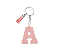 ARFUKA Portachiavi a forma di lettera con ciondolo a forma di lettera dell'alfabeto A in pelle ecologica in poliuretano, grazioso ciondolo per borsa, accessorio decorativo per zaino per donne e uomini