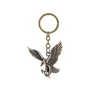 ARFUKA Portachiavi con ciondolo a forma di aquila, in metallo, vintage, per uomo e donna, marrone, S