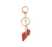 ARFUKA Portachiavi con ciondolo a forma di fragola con strass, portachiavi per borsa, regalo di Natale, compleanno, portachiavi da donna, Rosso, Taglia unica