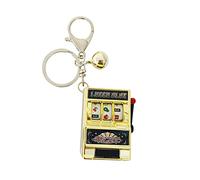 ARFUKA Portachiavi in acciaio inox Fruit Machine Slot ciondolo portachiavi regalo di compleanno per uomo e donna, gold, S