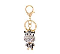 ARFUKA Portachiavi con ciondolo a forma di mucca con strass e cristallo portachiavi con ciondolo a forma di borsa portachiavi da donna, regalo per compleanno, Natale, nero, Multicolore, Small