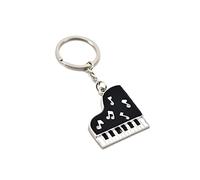ARFUKA Portachiavi con ciondolo a forma di pianoforte in metallo, unisex, divertente portachiavi per compleanno, Natale, matrimonio, San Valentino, per uomini e donne, Nero , S