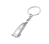 ARFUKA Portachiavi con ciondolo a forma di tagliacapelli, portachiavi in metallo, gioiello per Natale, compleanno, portachiavi, portachiavi da uomo, Argento, Small