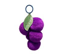 ARFUKA Portachiavi con ciondolo a forma di uva con pompon, portachiavi da uomo e da donna, portachiavi per portafoglio, borsa, ciondoli, regalo per compleanno, Natale, festival, San Valentino, Viola,