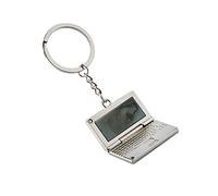 ARFUKA Portachiavi in metallo a forma di computer portatile portachiavi in lega mini computer portatile portachiavi regalo per uomini e donne, Argento, Small