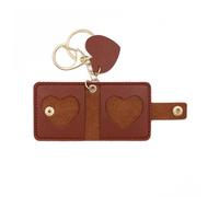 ARFUKA Portachiavi in pelle PU, con mini foto, facile da aprire, per 2 foto, colore: marrone