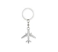 ARFUKA Portachiavi mini aeroplano 3D in lega di zinco portachiavi portachiavi in metallo portachiavi regalo per Natale e compleanno argento, Argento, taglia unica
