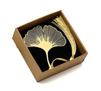 ARFUKA Segnalibro in metallo Ginkgo Hollow Book Mark Leaf Segnalibro con nappa, regalo per donne, bambini, adolescenti, ragazze, lettori e amanti dei libri (oro)