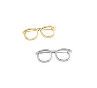 ARFUKA Set di 2 spille in metallo a forma di occhiali, accessori per sciarpa, cappotto, accessori per uomo e donna, Metallo