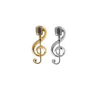 ARFUKA Set di 2 spille smaltate per microfono, spille da bavero per vestiti, gioielli regalo per gli amici, Metallo