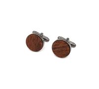ARFUKA Set di gemelli rotondi in legno nero rame per uomo, realizzati a mano, eleganti borchie e accessori per gioielli