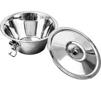 Arga Stampo per Budino 22 cm in Acciaio Inossidabile con Coperchio - Cottura Uniforme, Ideale per Flan, Babà, Panna Cotta e Pasticceria Casalinga