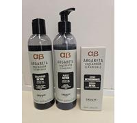 Argabeta VegCarbon Set Detox, Shampoo 250ml, Maschera 250ml, Siero 100ml, per Capelli Stressati e Sfibrati