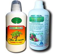 Argan Italia - Olio di Neem e Sapone Molle Potassico per Piante 1+1 Litri, Olio di Neem Solubile Agisce Naturalmente Contro Insetti e Funghi, il Sapone Molle di Potassio Potenzia il Trattamento