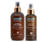 Argan Magic 10 in 1 Trattamento spray stilizzante + pacchetto combinato per olio per capelli intensivi - congedo multiuso in spray per tutti i tipi d