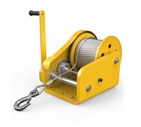 Argani per Rimorchi, 2600lbs Heavy Duty Acciaio Temprato Barca Trailer Winch con 66FT Corda Metallica, Argano A Mano Portatile A 2 Vie con Cricchetto 4:1&8:1 per Rimorchi Camion ATV Barca (Size : 260
