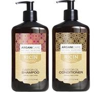 Arganicare | Duo Shampoo + Dopo Shampoo | Ricino | Acceleratore di Crescita | Pulisce & Idrata i Capelli in Morbidezza | Tutti i tipi di capelli | 1x400 ML+ 1x400 ml