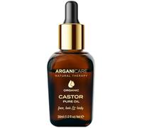 Arganicare | Gamma di oli di ricino | OLI BIOLOGICI 3-1 | Castore | Riduce la comparsa di cicatrici, tratta la pelle danneggiata e previene le smagliature | Alta idratazione | 100% vegetale | 30 ml