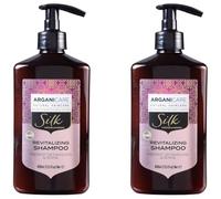 ARGANICARE | Gamma di seta | Shampoo rivitalizzante | Ripara e Tratta i capelli più secchi | Effetto nutriente | Tutti i tipi di capelli | Confezione da 2 x 400 ml