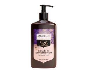 Arganicare | Gamma di seta | SIERO RIPARATORE E NUTRIZIONALE | Proteine della seta | Capelli ricci nutriti | Definisci i ricci e tratta l'effetto crespo | Idratazione | Capelli ricci e crespi | 400 ml