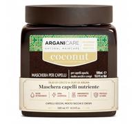 ARGANICARE Maschera Nutriente Riparatrice al Cocco Biologico per Capelli Secchi e Danneggiati 500 ml - Alta Idratazione, Azione Antirottura e Antiforfora, Supporta la Crescita