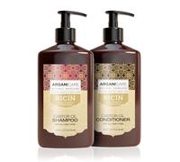 ARGANICARE Set Duo Ricin | Shampoo + Balsamo per crescere e rinforzare | Tutti i tipi di capelli |.Forza e idratazione | 2 x 400 ml