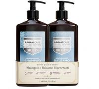 ARGANICARE Set Shampoo + Balsamo alla Biotina 400 ml - Senza Solfati e Parabeni, per Capelli Sottili, Deboli o Fragili, Azione Rinforzante e Stimolante per la Crescita