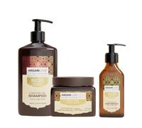 ARGANICARE Shampoo + Maschera + Siero al Ricino per Capelli - Routine 3 Step per Cuoio Capelluto, Nutre e Rinforza, Lenisce e Aiuta la Crescita, Capelli Forti e Luminosi - 400 ml + 500 ml + 100 ml