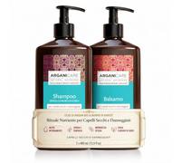 ARGANICARE Shampoo nutriente e idratante all’Olio di Argan Bio, rinforza capelli secchi e danneggiati, cura quotidiana della chioma, set convenienza 2 flaconi da 400 ml