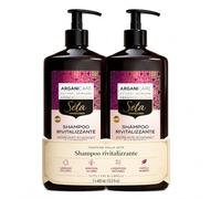 ARGANICARE Shampoo Rivitalizzante Effetto Seta per Capelli Secchi, Azione Nutriente e Riparatrice, Adatto a Tutti i Tipi di Capelli, Confezione Doppia 2 x 400 ml
