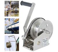 Argano a manovella manuale con gancio di sicurezza, verricello portatile a cricchetto a due vie per tirare e sollevare, verricello autofrenante per barche