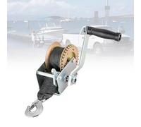 Argano Manuale, Argano a Manovella per Carichi Pesanti con Cinghia in Poliestere per Rimorchio Barca, ATV, UTV, SUV, Traino, Uso Marino, 500-3500 libbre argento 1200lbs(8m)