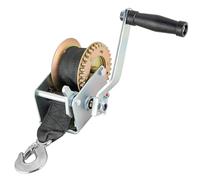 Argano manuale, argano manuale a manovella con cinghia in poliestere per barca, rimorchio, SUV, ATV, UTV, traino e recupero marittimo, 500-3500 libbre argento 500LBS(1.7m)