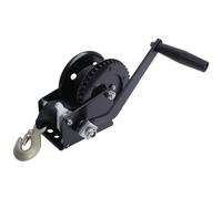 Argano manuale, argano manuale a manovella con cinghia in poliestere per barca, rimorchio, SUV, ATV, UTV, traino e recupero marittimo, 500-3500 libbre nero 600lbs(6m)