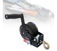 Argano manuale, argano manuale a manovella con cinghia in poliestere per rimorchio barca, ATV, UTV, nautica, traino e recupero, 500-3500 libbre nero 1200lbs(8m)