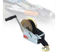 Argano manuale, argano manuale a manovella con cinghia in poliestere per rimorchio barca, ATV, UTV, nautica, traino e recupero, 500-3500 libbre argento 2500lbs(8m)