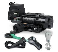 Argano per paranco, Verricello elettrico 12 V 6000 libbre for rimorchio for barche con cavo sintetico remoto da 1/4 di pollice x 55 piedi, gancio, interruttore manubrio remoto wireless per garage, fab