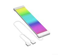 ARGB Cavo di prolunga da 5 V a 3 pin, flessibile in silicone per scheda madre e alloggiamento del PC, compatibile con RGB Fusion e per MYSTIC Light, 120 LED, effetti di illuminazione dinamici, nero