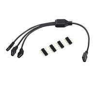 ARGB - Cavo splitter, 12 V, 4 pin, per ventola RGB indirizzabile, cavo splitter e raffreddamento CPU (nero) (1 presa su 3 spine)